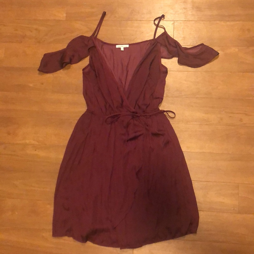 peep shoulder matron silk party dress